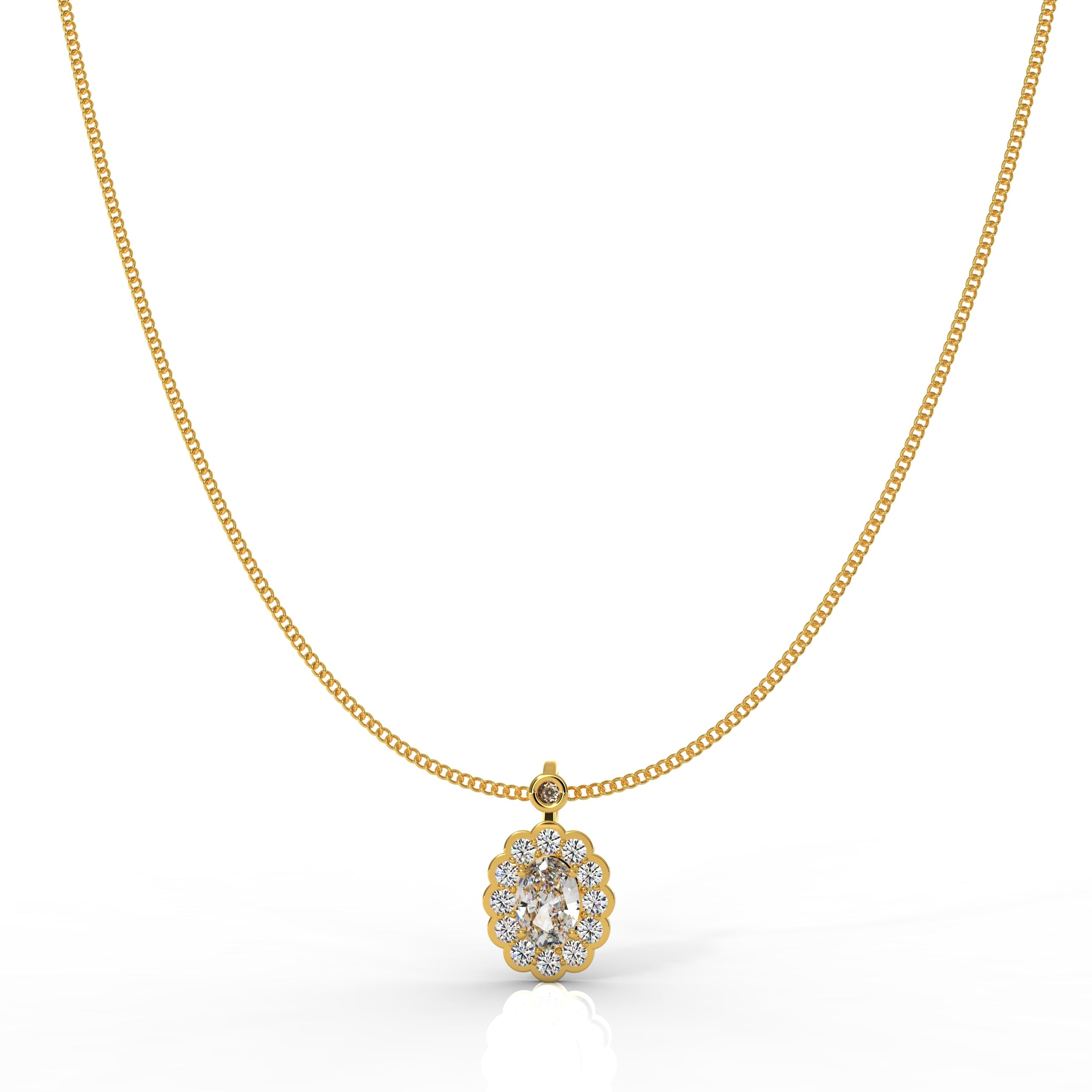 Classic Solitaire Pendant With Chain For Party-wear, Hallmarked 925 Sterling Silver - sitabo